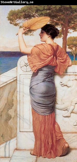 John William Godward On the Balcony